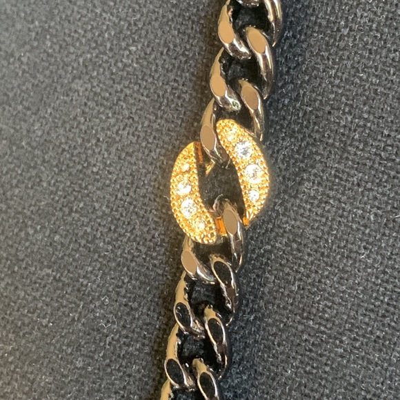 Stella & Dot 32in Long Black Link Chain W/Rhinestone Accents . - Picture 3 of 5